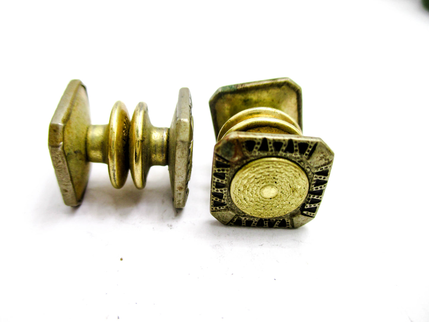1920s Guilloche Style Cufflinks - Signed B&W - Kum-A-Part
