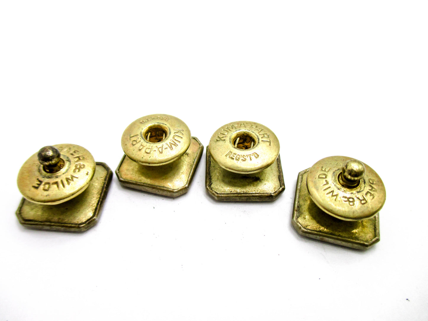 1920s Guilloche Style Cufflinks - Signed B&W - Kum-A-Part
