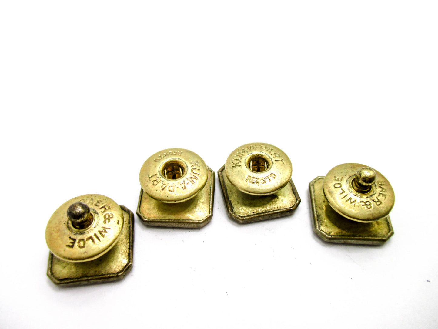 1920s Guilloche Style Cufflinks - Signed B&W - Kum-A-Part
