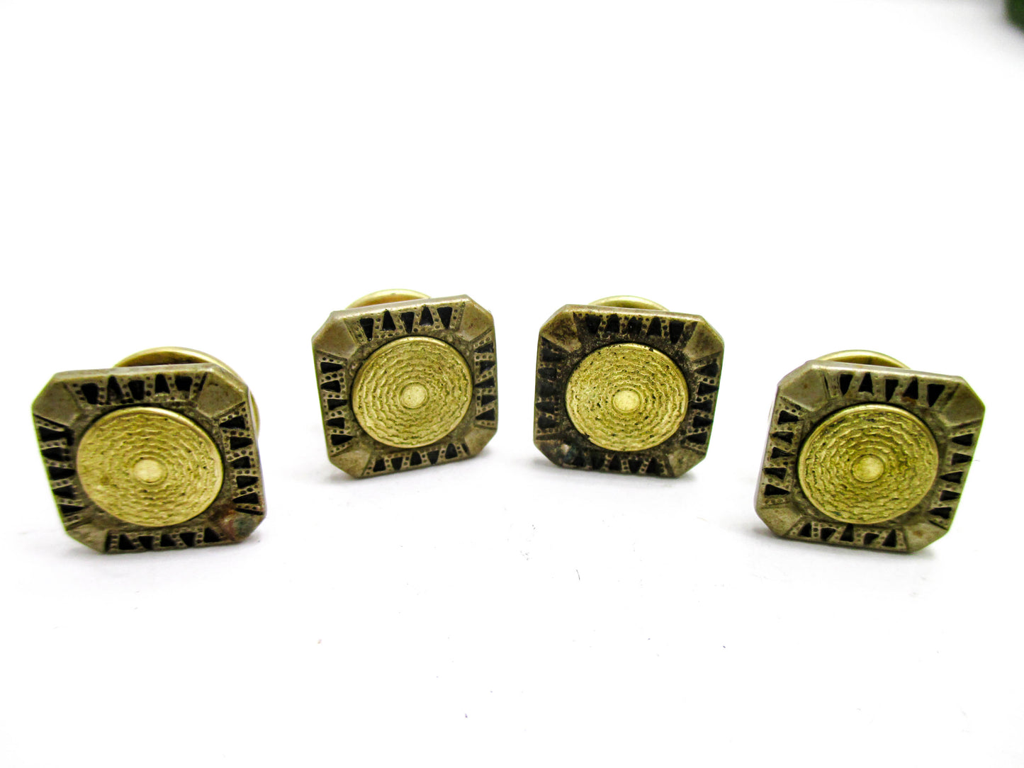 1920s Guilloche Style Cufflinks - Signed B&W - Kum-A-Part