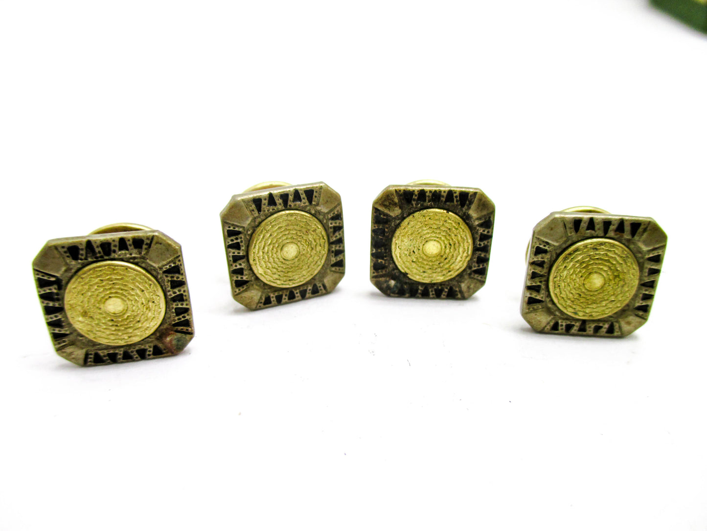 1920s Guilloche Style Cufflinks - Signed B&W - Kum-A-Part