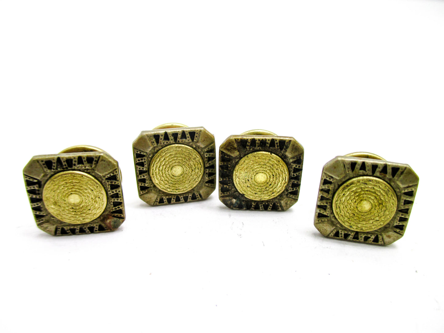 1920s Guilloche Style Cufflinks - Signed B&W - Kum-A-Part