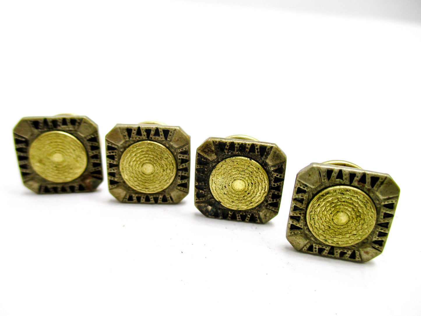 1920s Guilloche Style Cufflinks - Signed B&W - Kum-A-Part