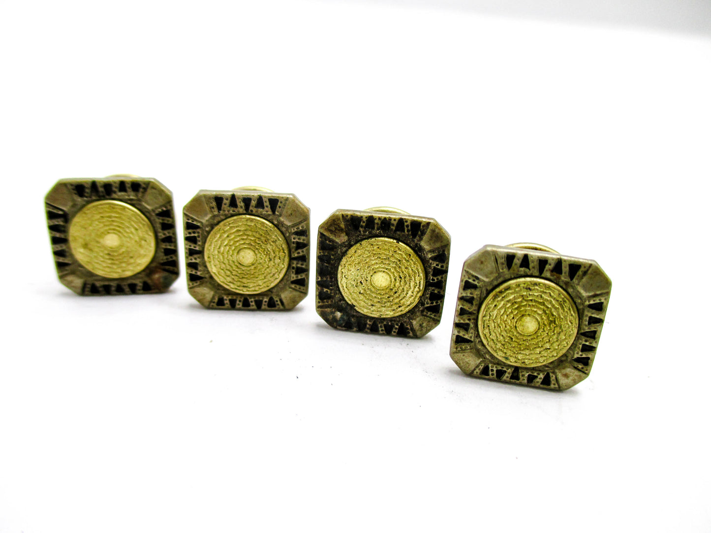 1920s Guilloche Style Cufflinks - Signed B&W - Kum-A-Part
