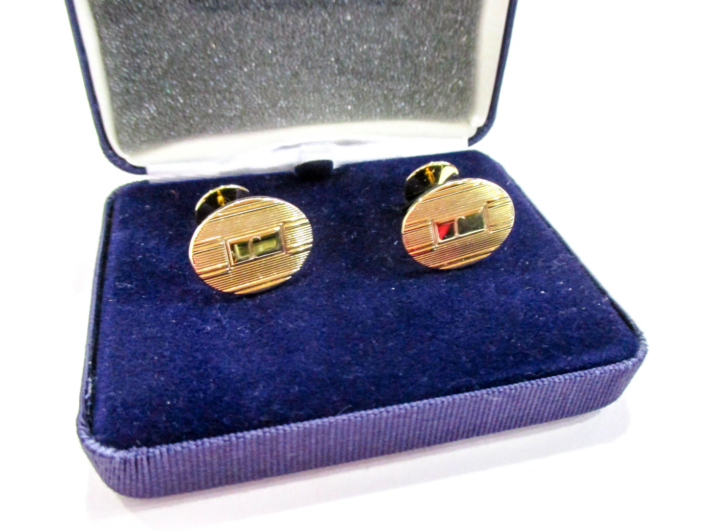 Letter J - Engraved Solid Shank Vintage Gold Tone Cufflinks