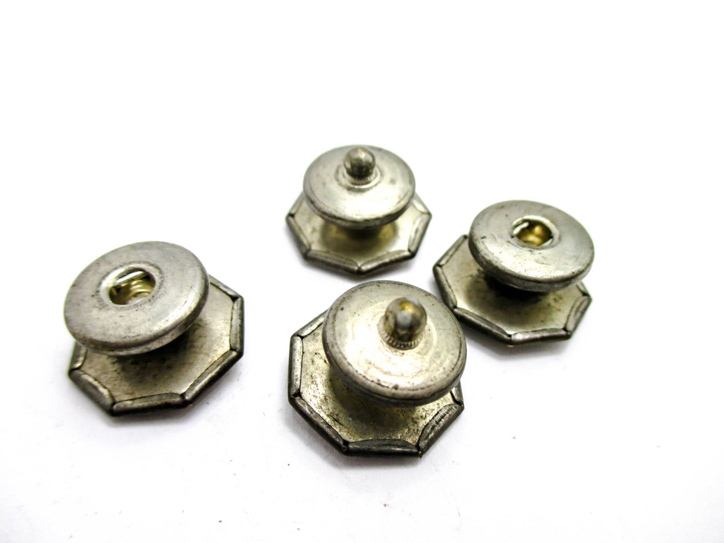 1920s Red Cuff Links with Stylish Rhinestone Centers