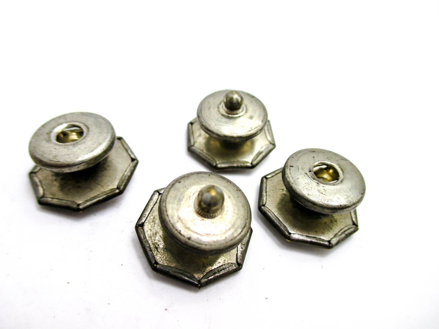 1920s Red Cuff Links with Stylish Rhinestone Centers