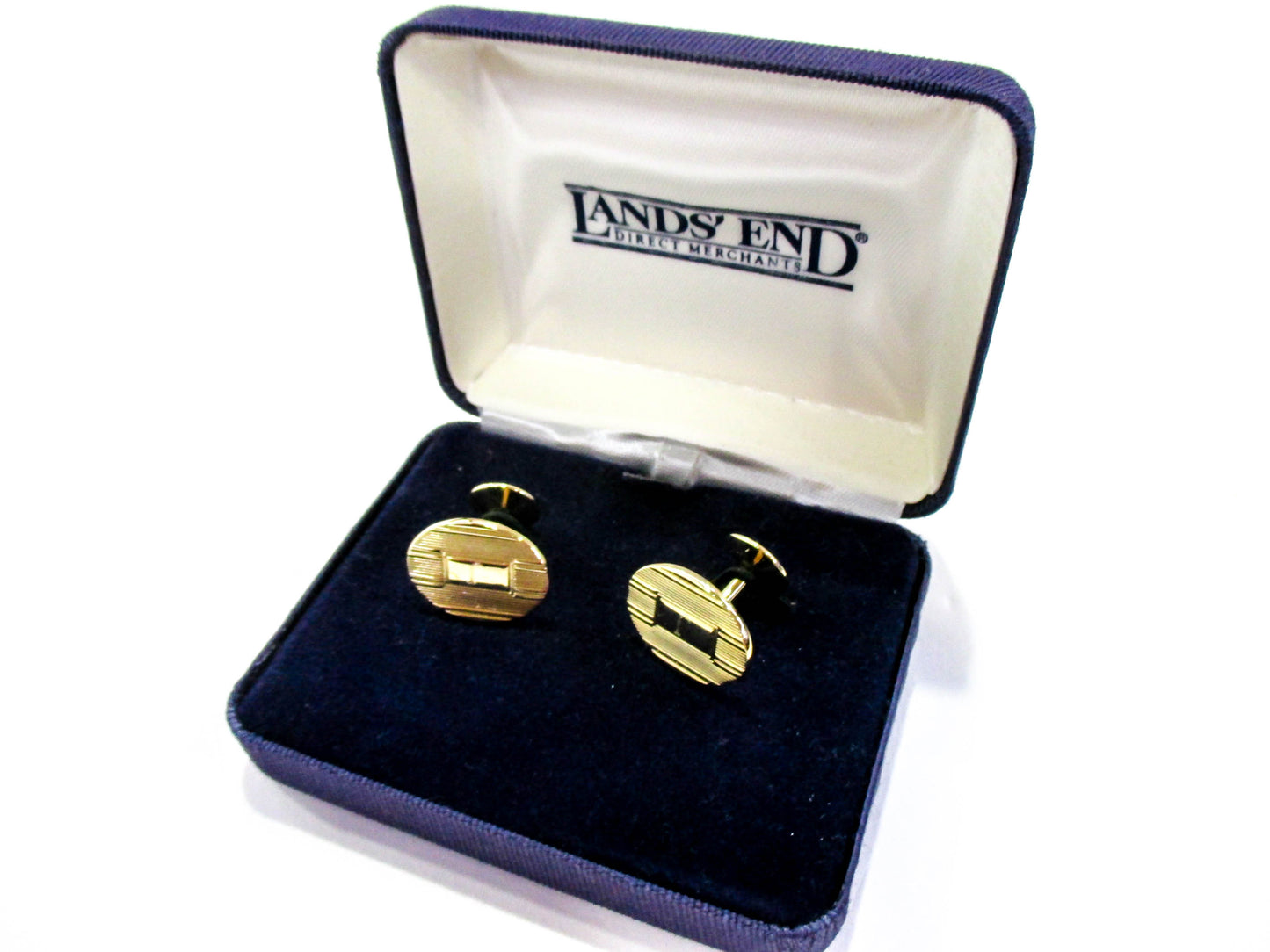 Letter J - Engraved Solid Shank Vintage Gold Tone Cufflinks