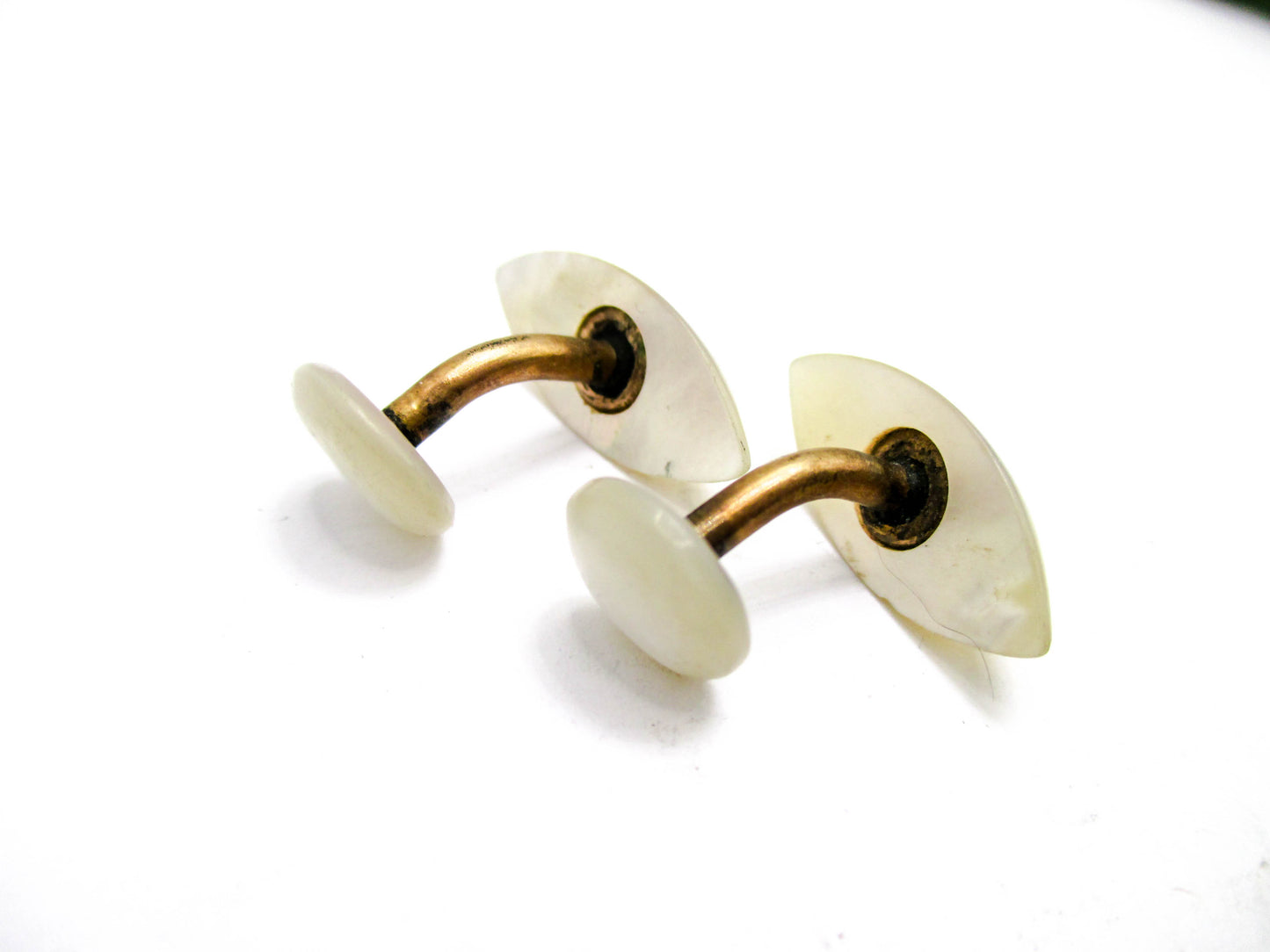 Antique Mother of Pearl Cufflinks - Early 20th Century