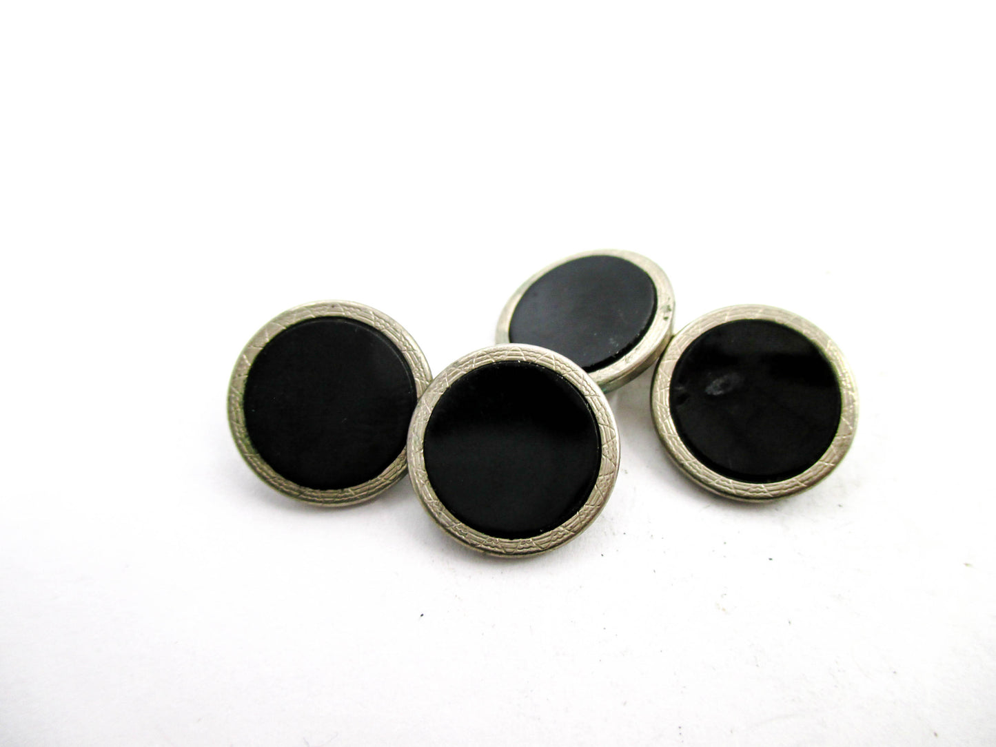 Antique Black Disc 1930s Cufflinks