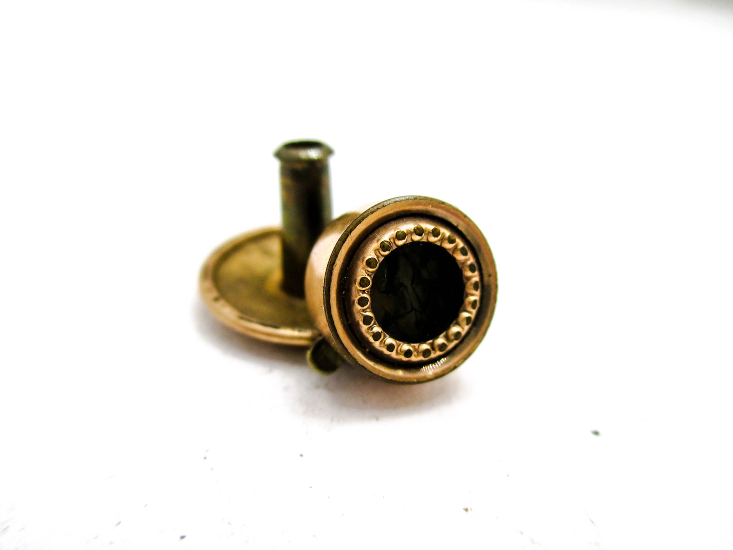 Victorian Moss Agate Button Stud - 1880s