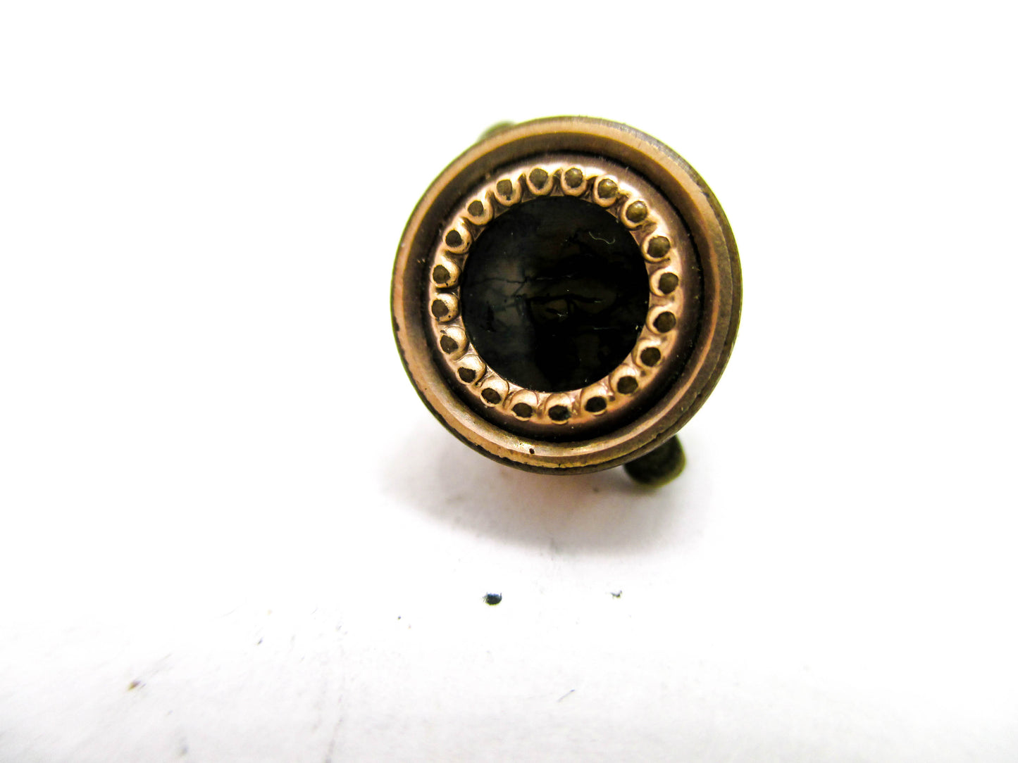 Victorian Moss Agate Button Stud - 1880s