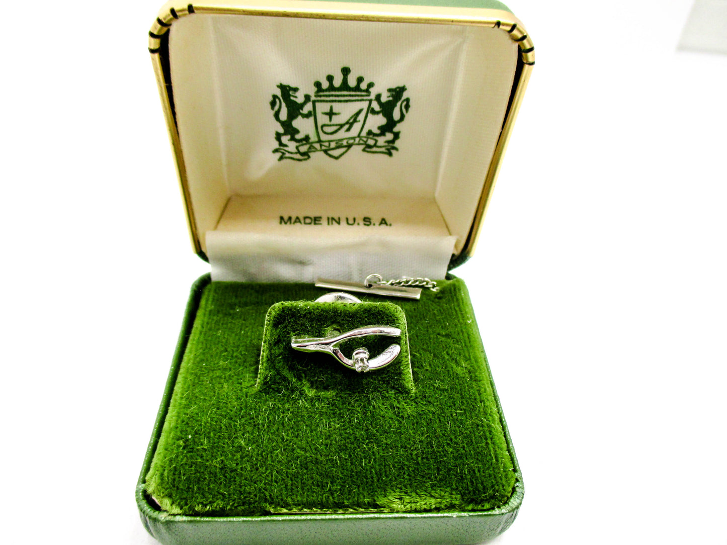 Sterling Wishbone - Diamond Chip Lapel Pin