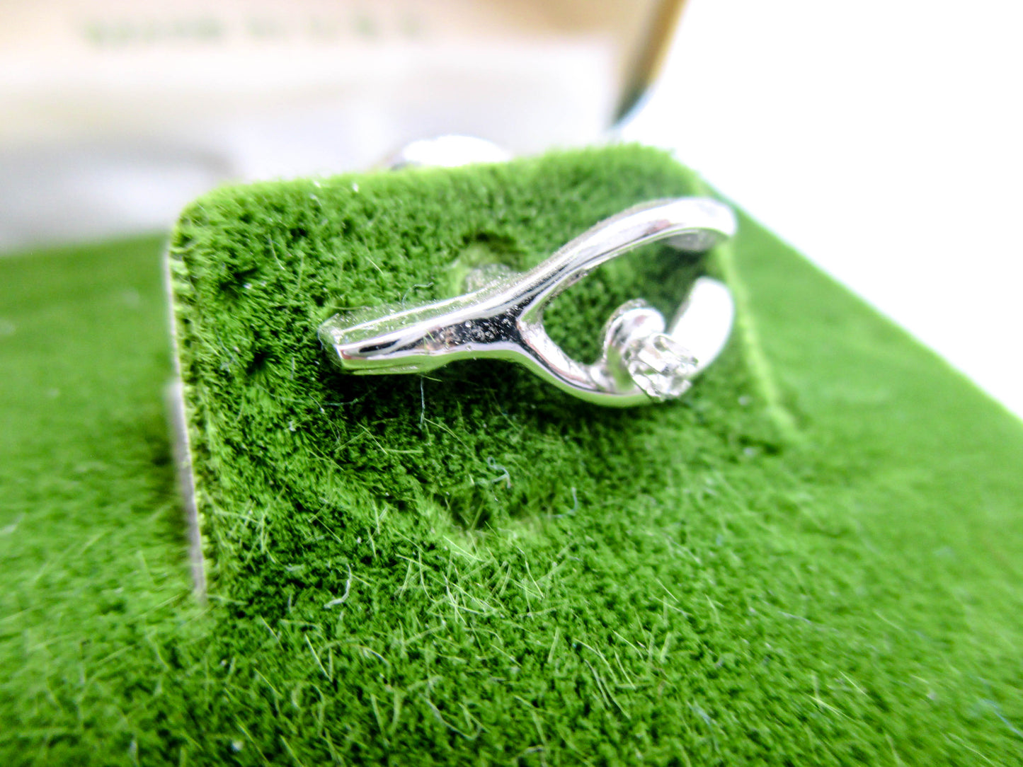 Sterling Wishbone - Diamond Chip Lapel Pin