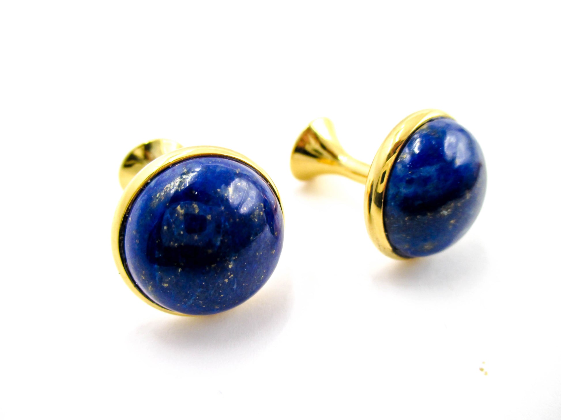 Beautiful Vintage Blue Cabochon Solid Shank Cufflinks