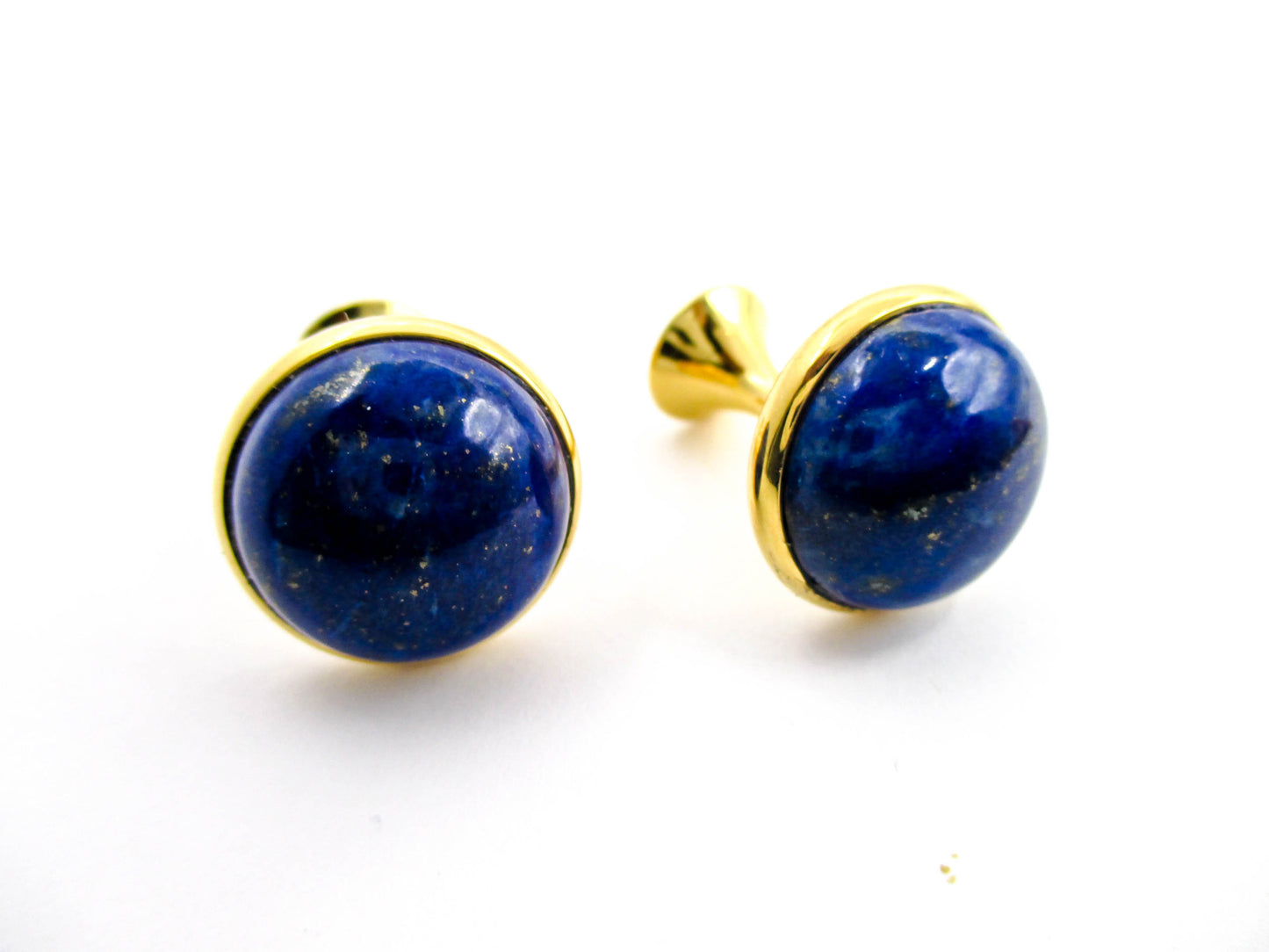 Beautiful Vintage Blue Cabochon Solid Shank Cufflinks
