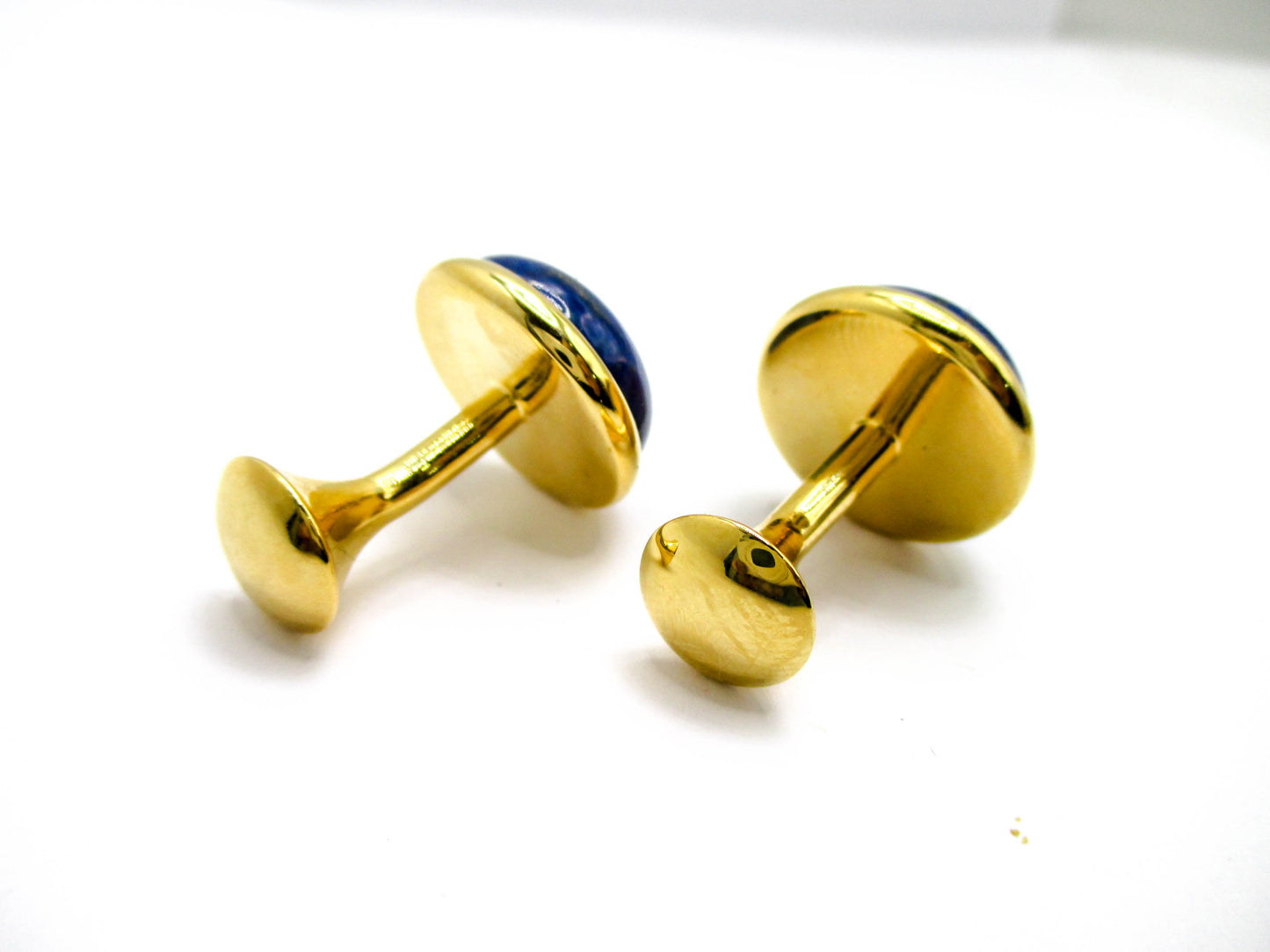 Beautiful Vintage Blue Cabochon Solid Shank Cufflinks