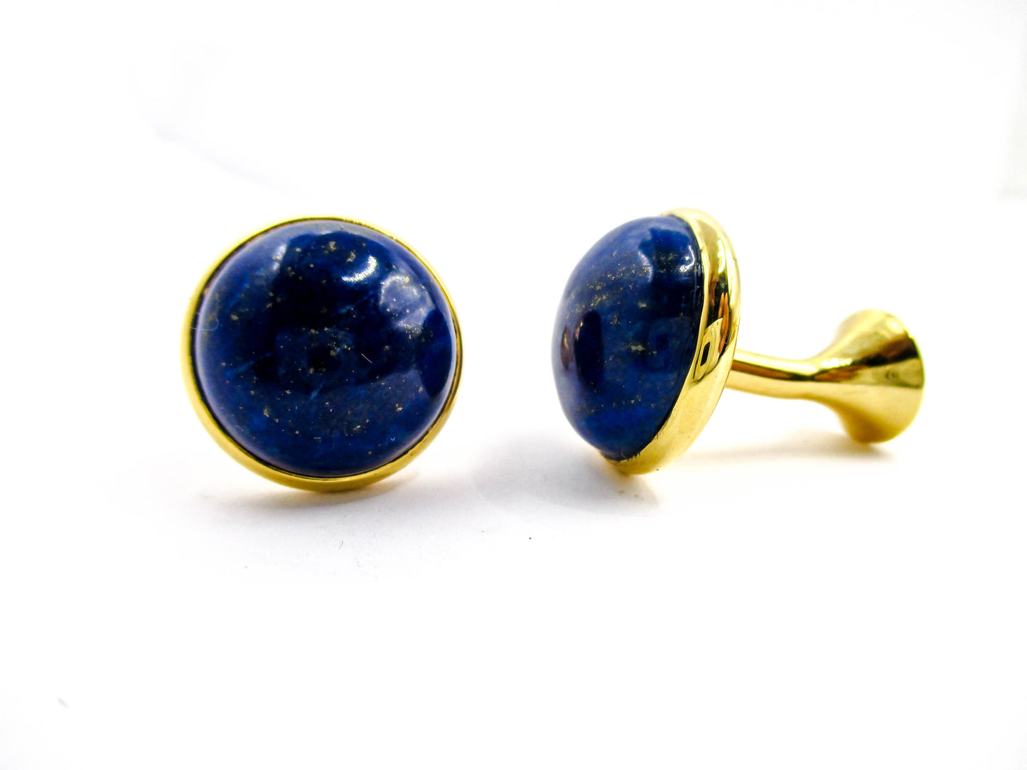 Beautiful Vintage Blue Cabochon Solid Shank Cufflinks