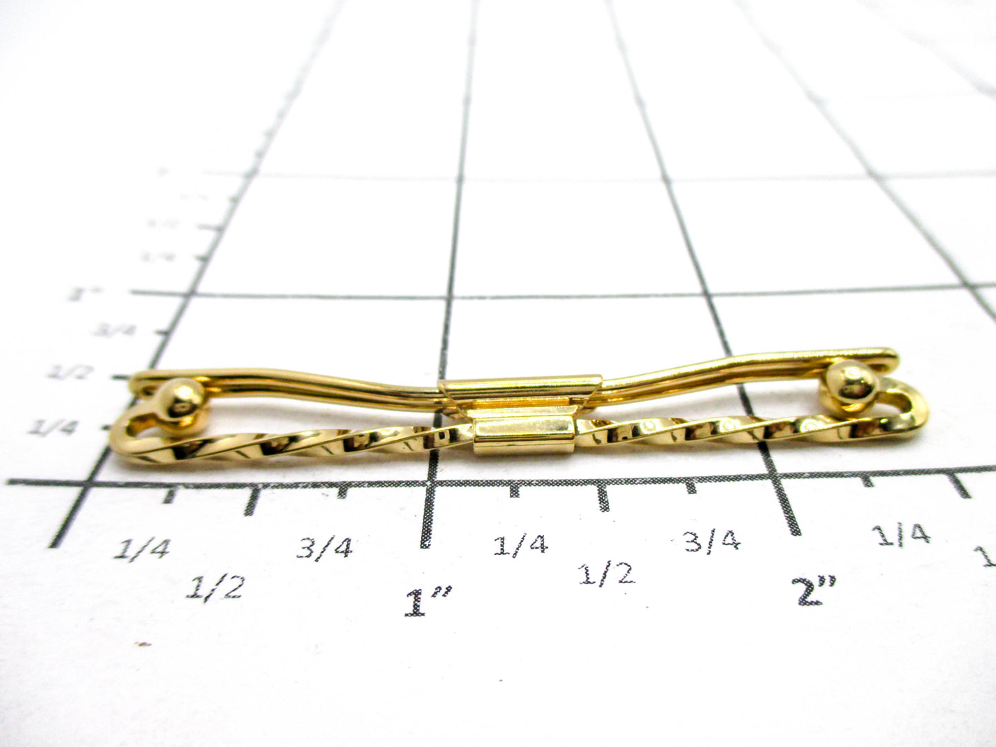 Twisted Long Bar Gold Tone Collar Bar