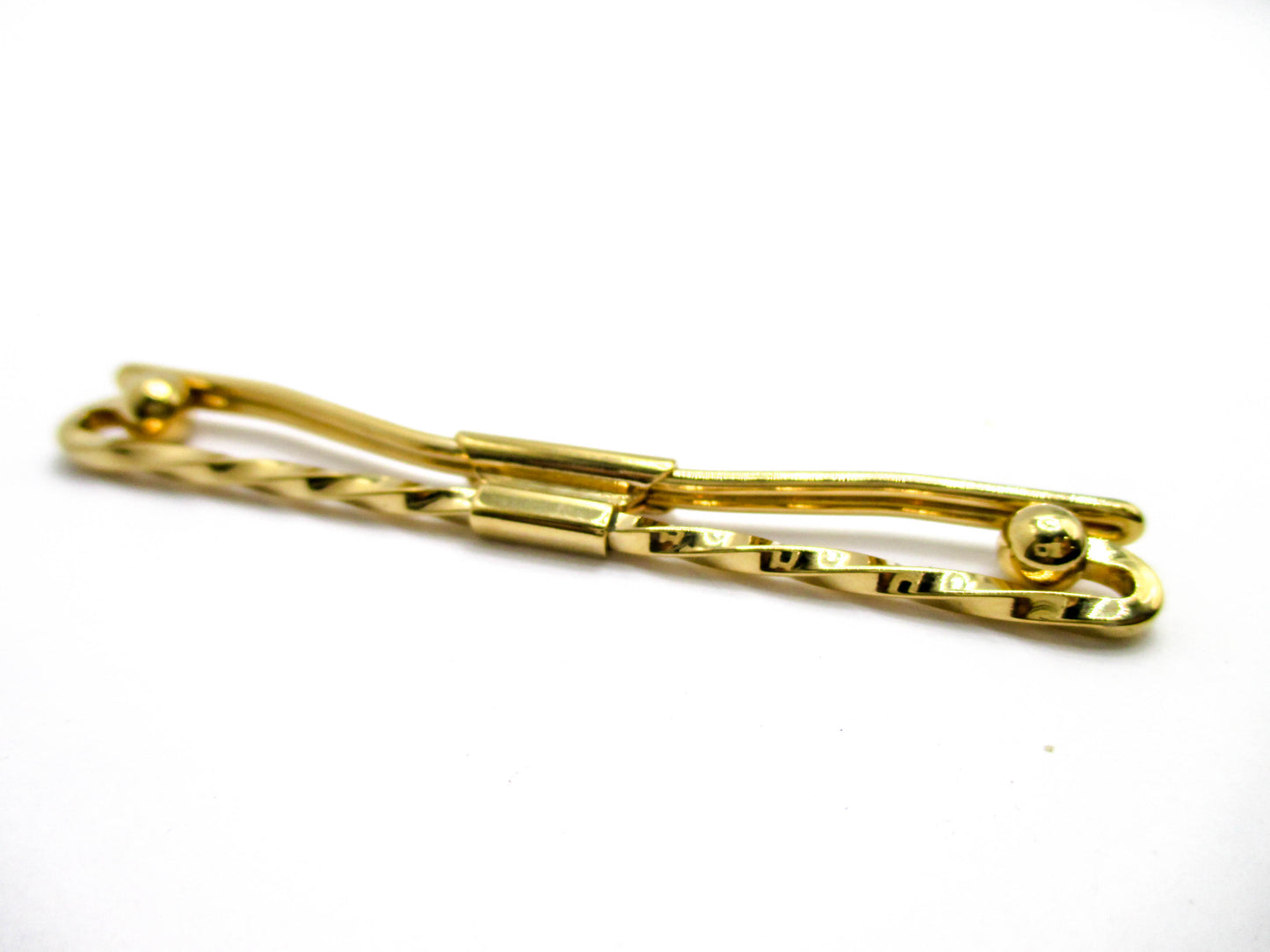 Twisted Long Bar Gold Tone Collar Bar