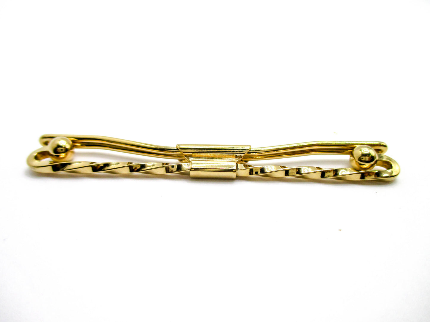 Twisted Long Bar Gold Tone Collar Bar