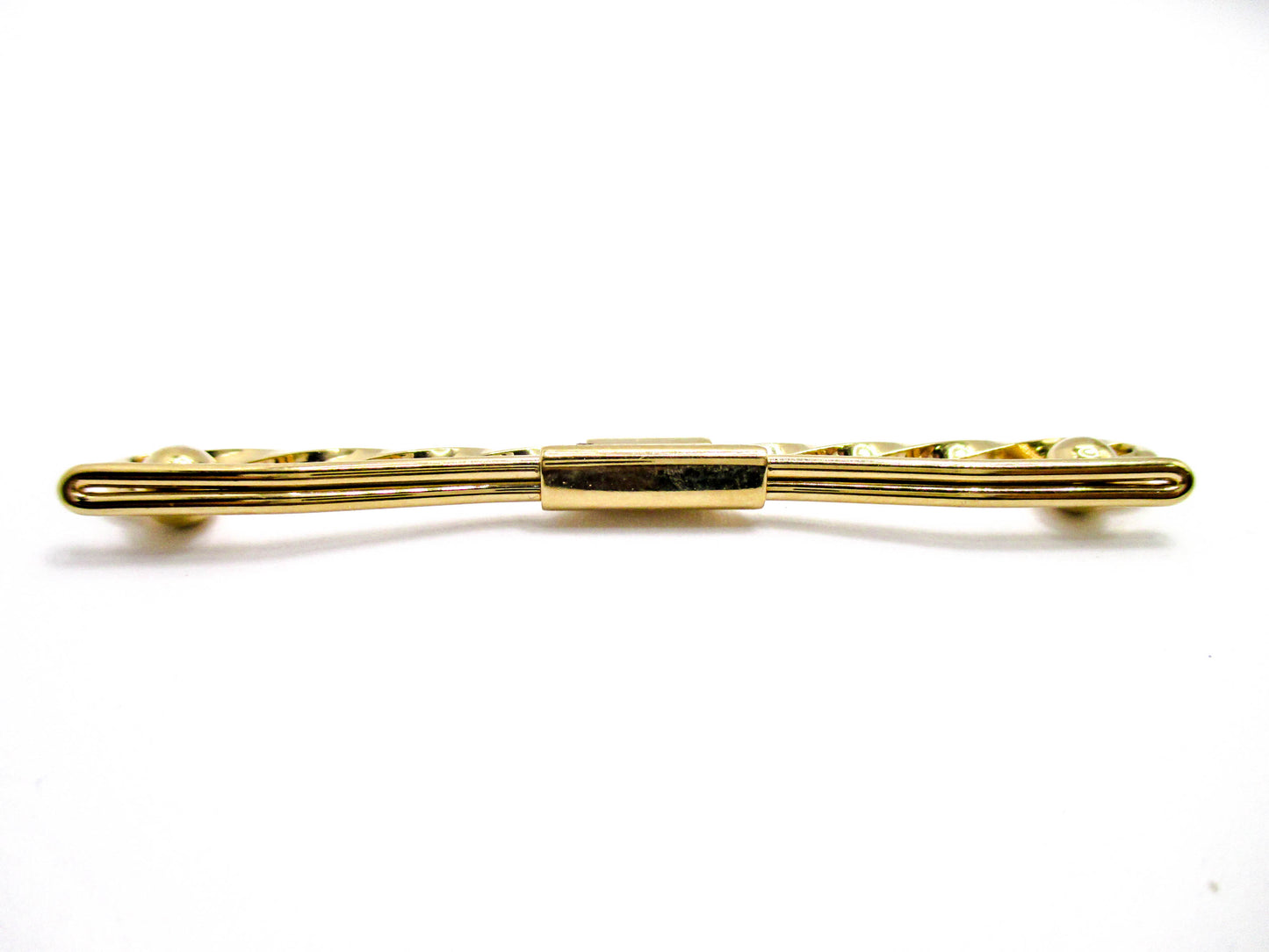 Twisted Long Bar Gold Tone Collar Bar