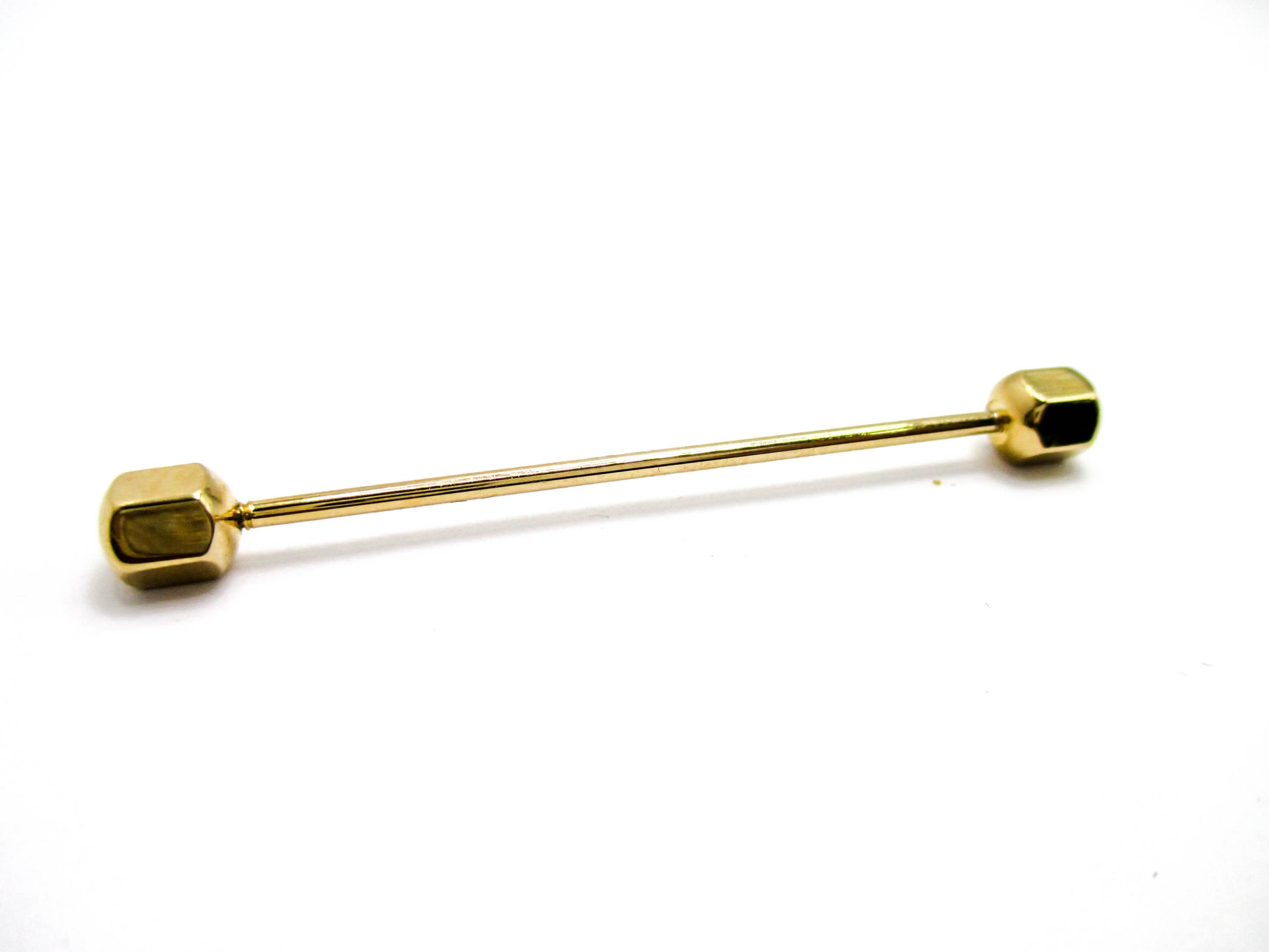 Two Piece Screw-end Gold Tone Collar Bar
