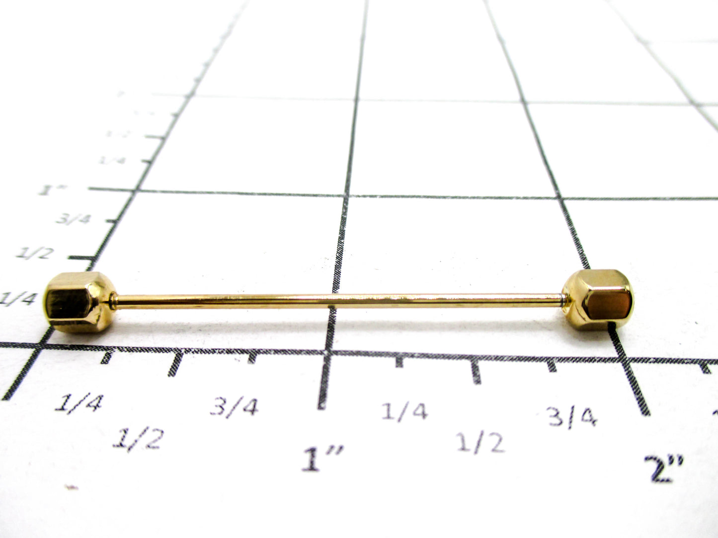 Two Piece Screw-end Gold Tone Collar Bar