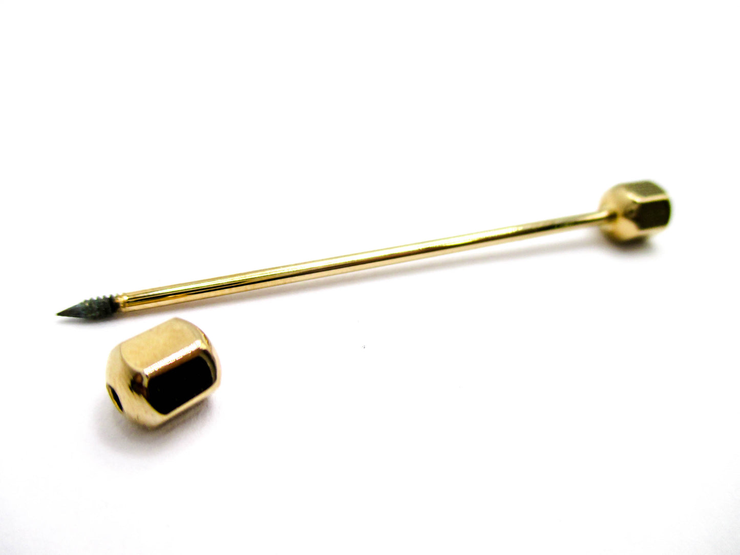 Two Piece Screw-end Gold Tone Collar Bar