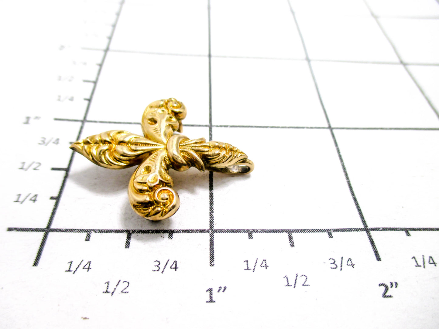 Fleur-de-lis Watch Pin - Beautiful Front, Damaged Back