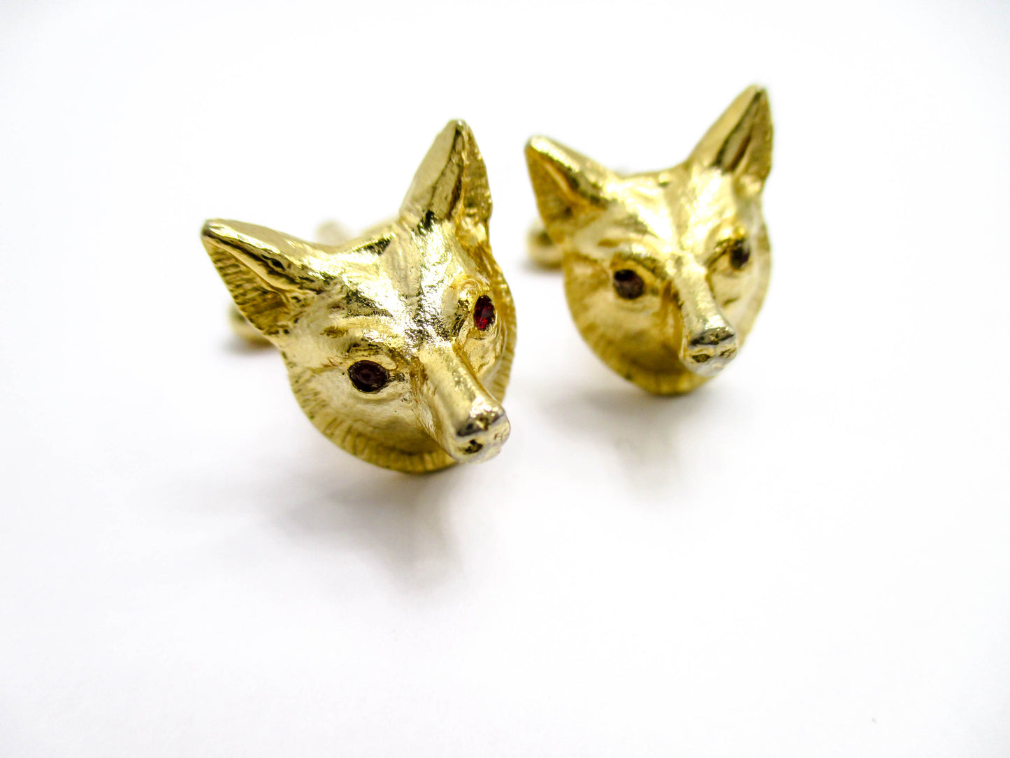 Foxy Elegance - Gold Tone Stylish Fox Head Cufflinks