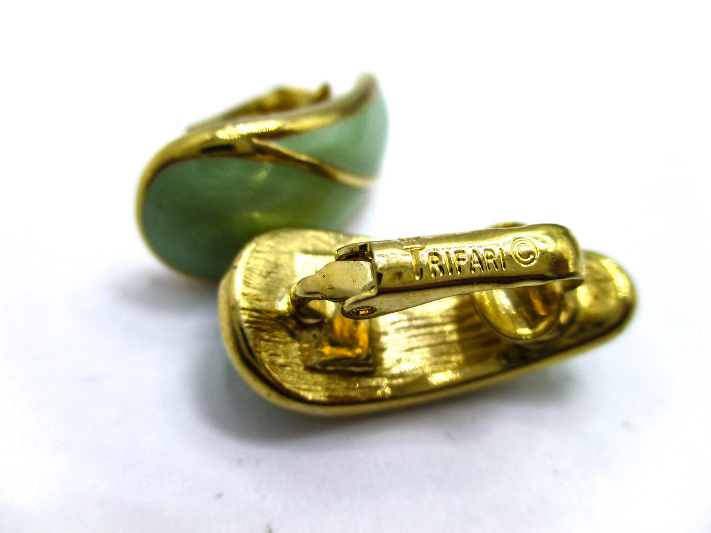 1980s Trifari Ear Clips - Clip-on Earrings by Late Century Trifari