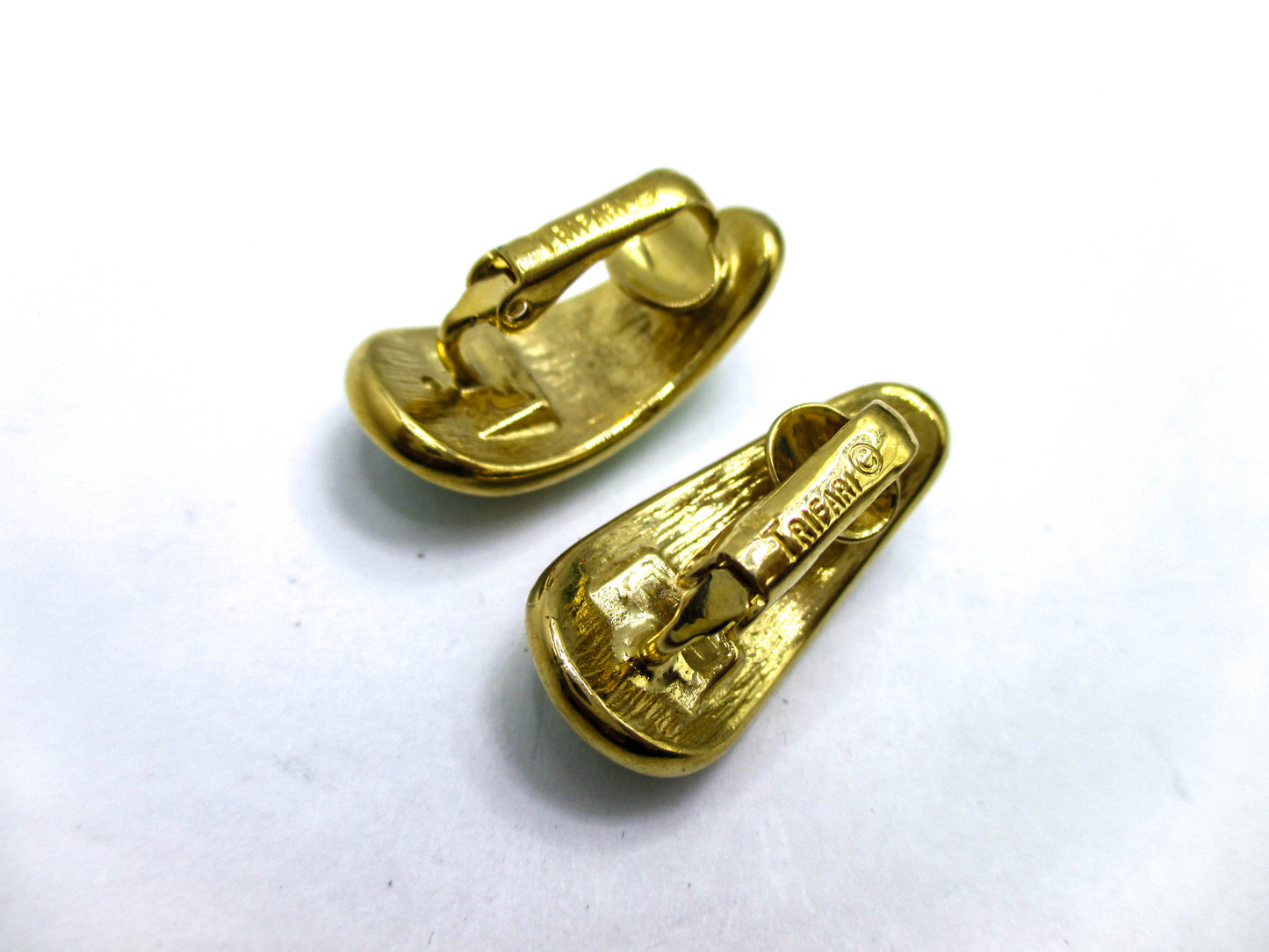 1980s Trifari Ear Clips - Clip-on Earrings by Late Century Trifari