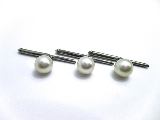 Vintage Pearl Stud Lot of 3 - Silver Tone with Round Pearls