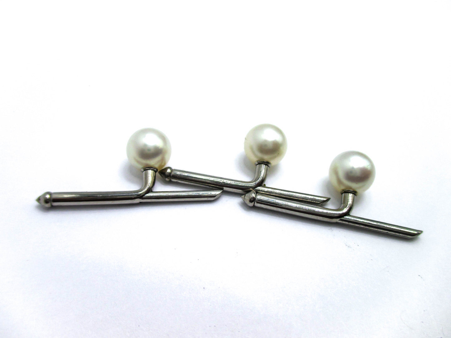 Vintage Pearl Stud Lot of 3 - Silver Tone with Round Pearls