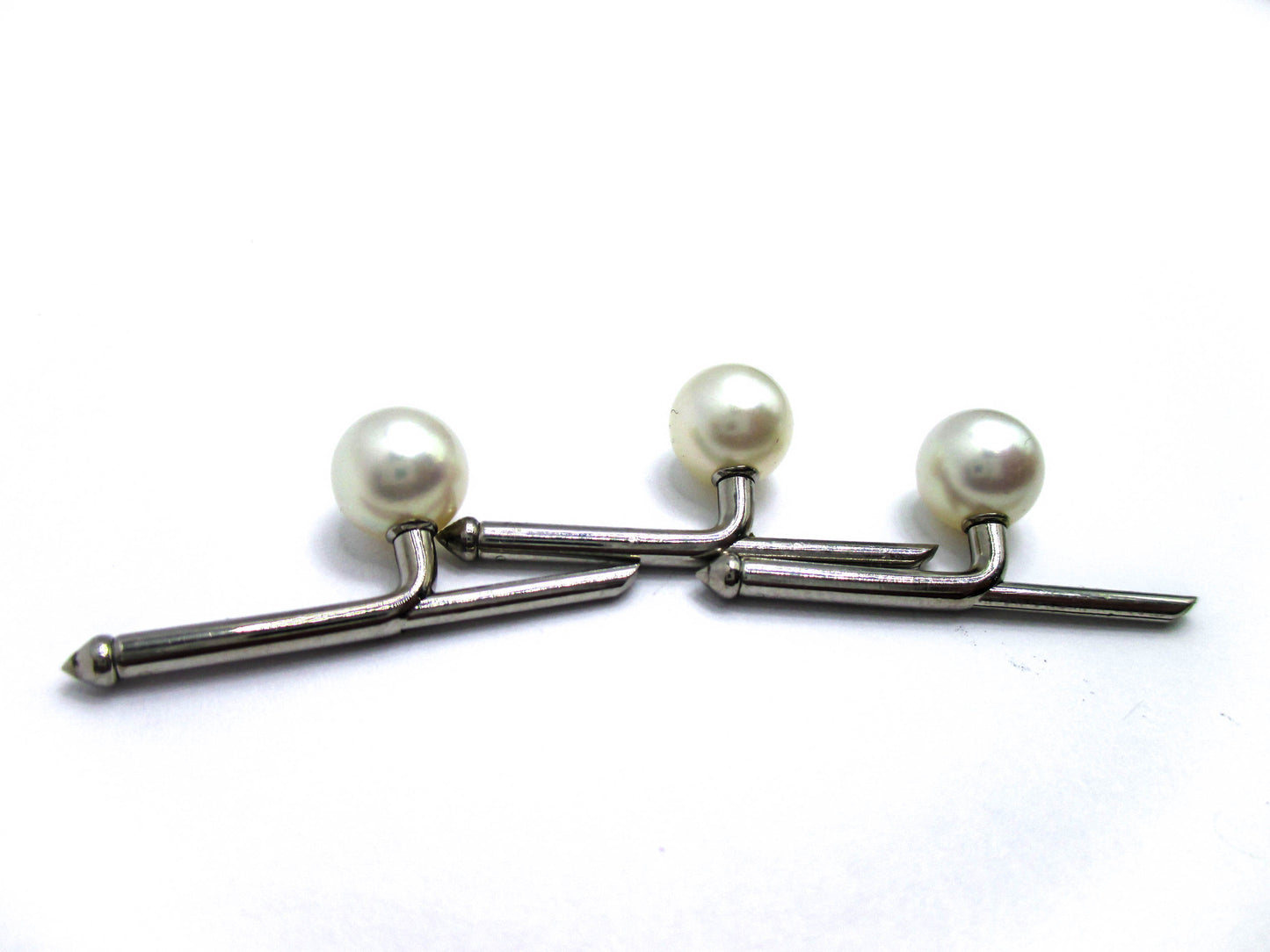 Vintage Pearl Stud Lot of 3 - Silver Tone with Round Pearls