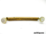 Antique Double Pin Collar Bar, very rare mother of pearl collar holder - saltiques.com