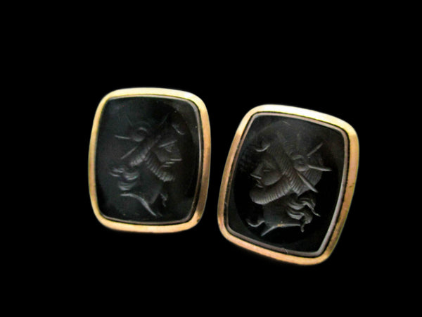 Victorian Cuff Buttons - 1800s Soldier Cufflinks