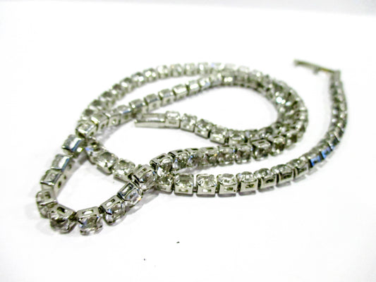 Vintage Estate Single Strand Rhinestone Necklace - 16 inches