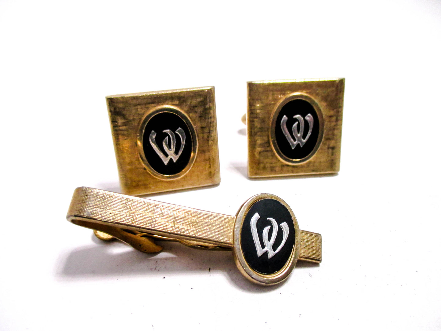 Letter W Vintage Men's Jewelry Cufflinks Set
