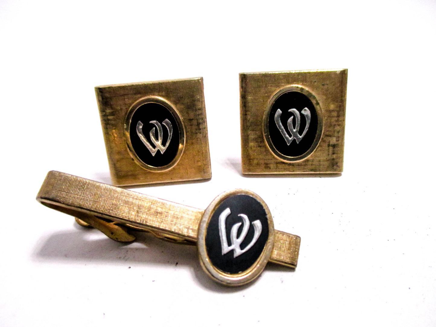 Letter W Vintage Men's Jewelry Cufflinks Set