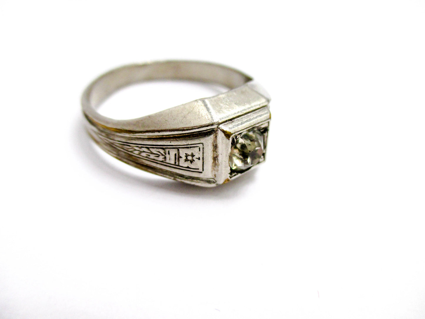 Men's Art Deco Ring - Signed Uncas - Size 11 1/2