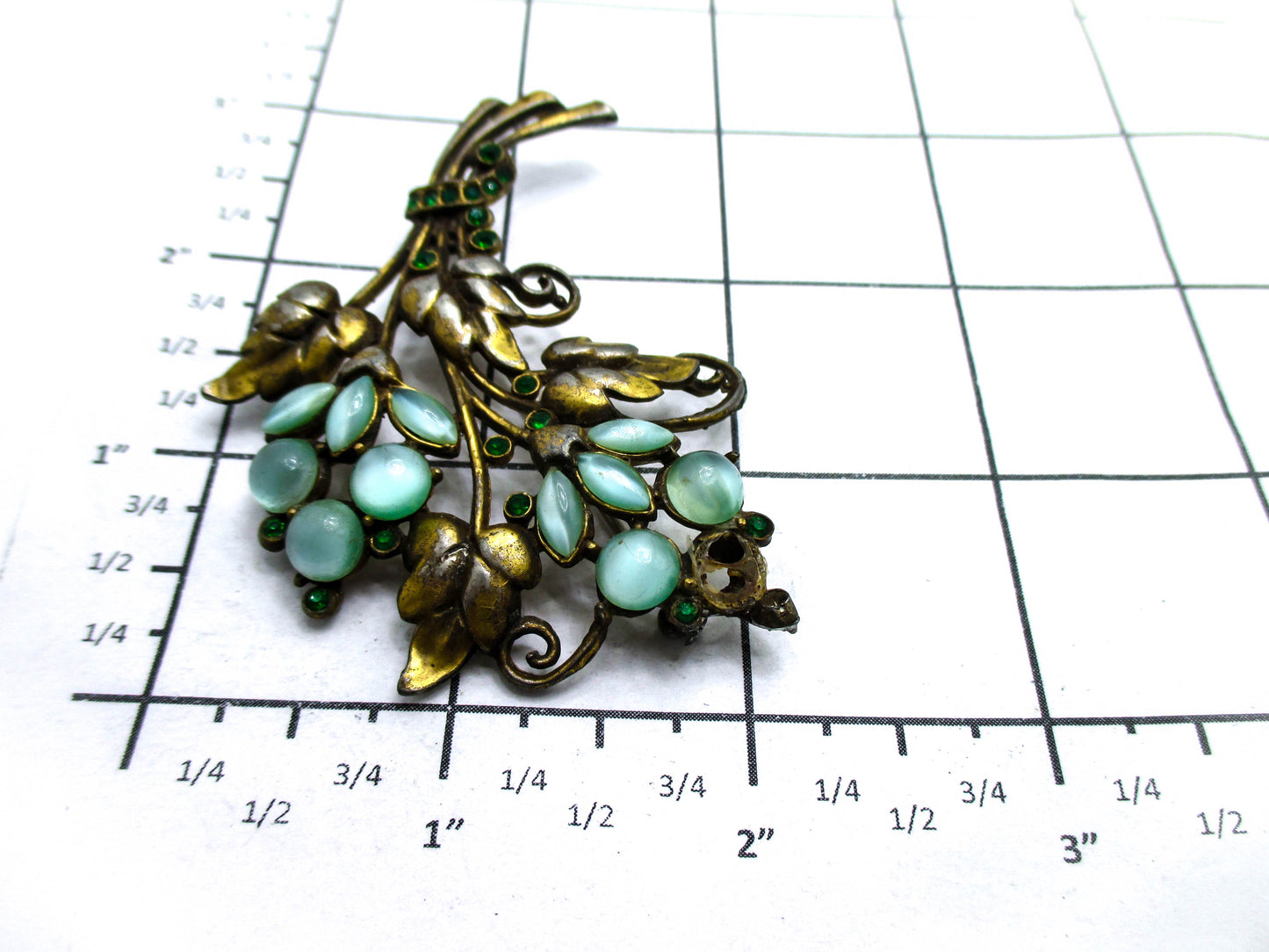 Moonglow Lucite Floral Brooch