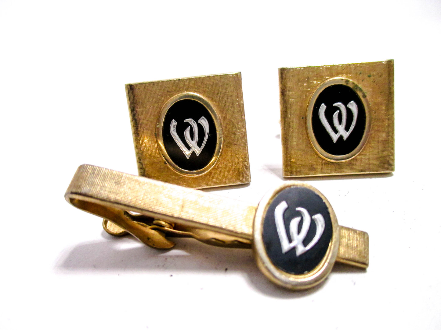 Letter W Vintage Men's Jewelry Cufflinks Set
