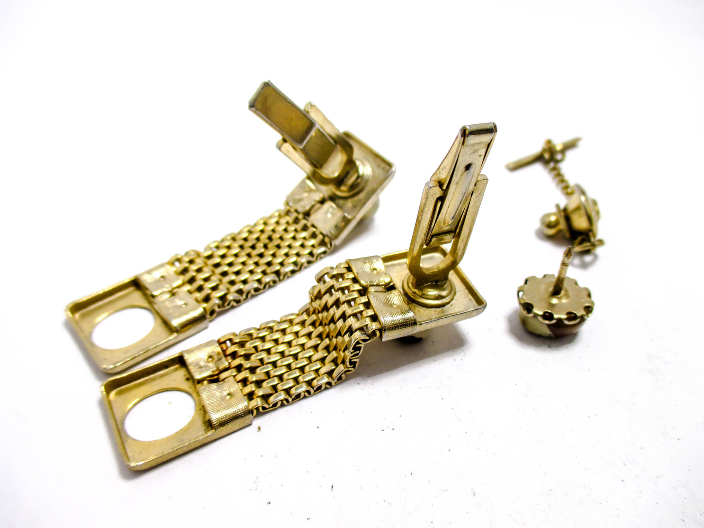 Jasper Gemstone Wraparound Mesh Cufflinks