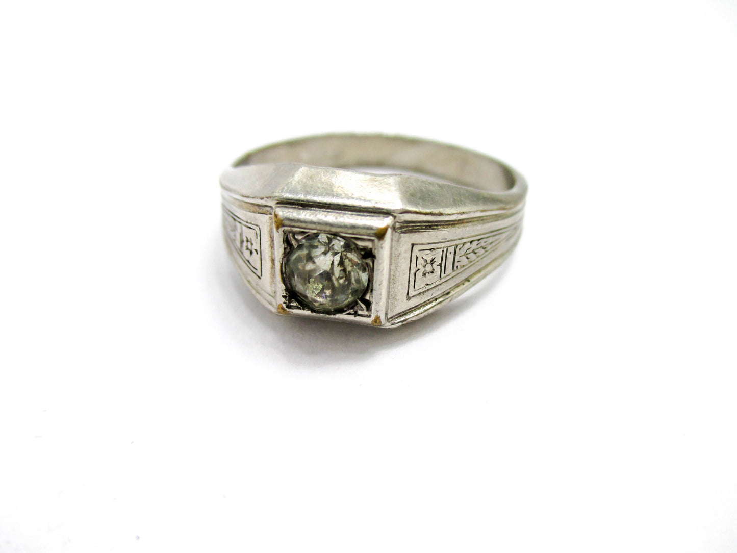 Men's Art Deco Ring - Signed Uncas - Size 11 1/2