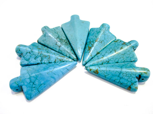 Arrowhead Lot For Necklace Pendants - 7 Pieces - Dyed Howlite