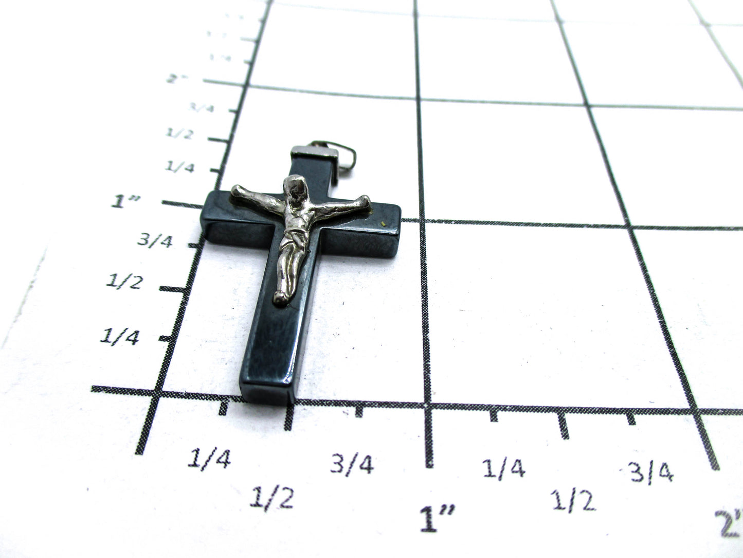 Crucifix of Jesus Christ on a Hematite Cross