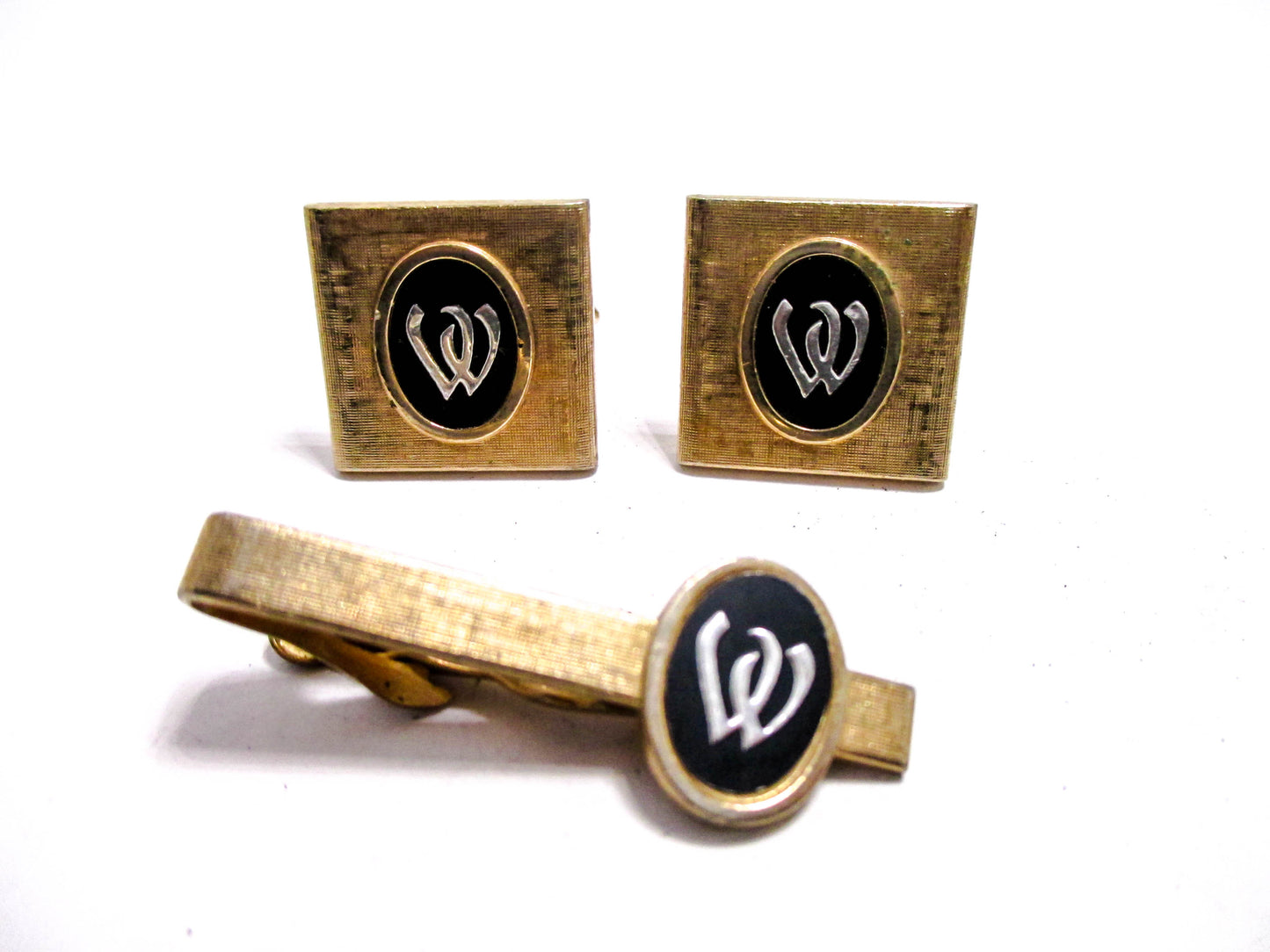 Letter W Vintage Men's Jewelry Cufflinks Set