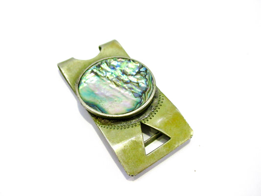 Vintage Money Clip with Abalone Inlay